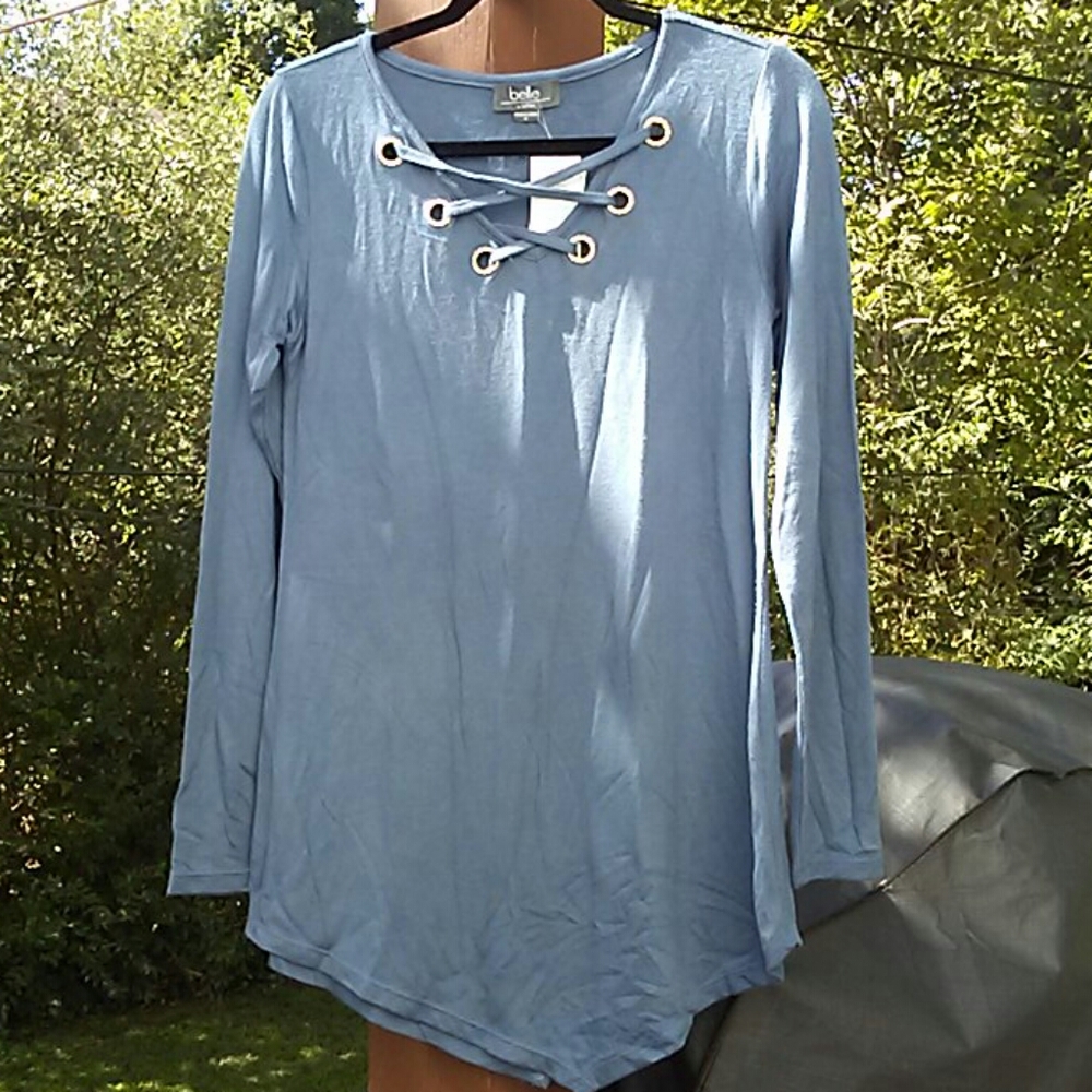 Soft long blue top